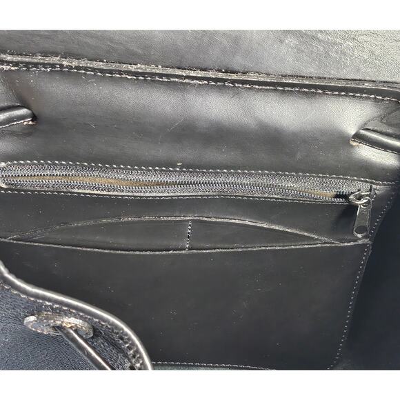 DOONEY & BOURKE VINTAGE 80's WOMEN'S BLACK AWL LEATHER BACKPACK 12x10x4" - Picture 13 of 16